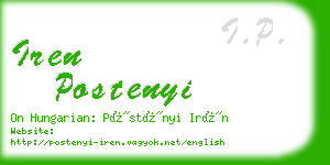 iren postenyi business card